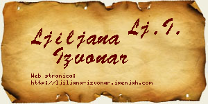 Ljiljana Izvonar vizit kartica